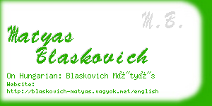 matyas blaskovich business card